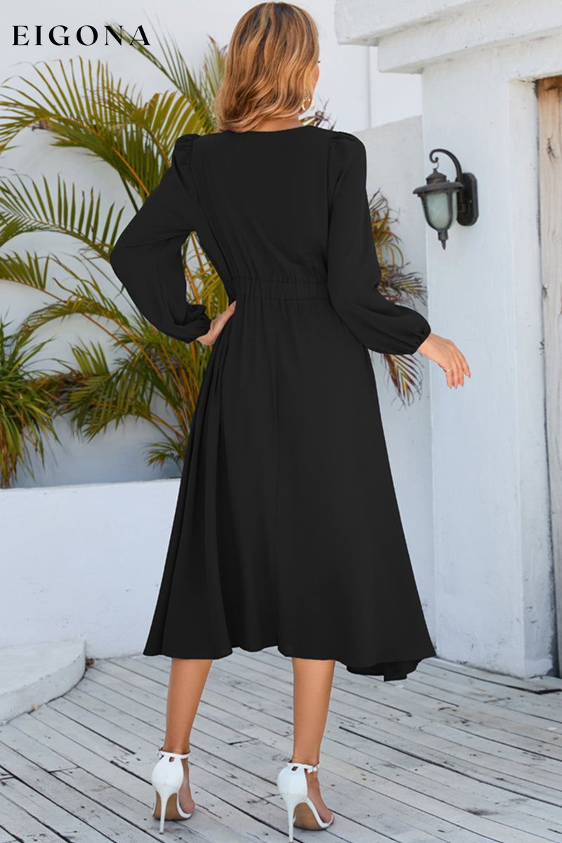 Twisted Long Sleeve Midi Dress clothes dresses H.Y.G@E long sleeve dresses Ship From Overseas Shipping Delay 09/29/2023 - 10/03/2023 trend