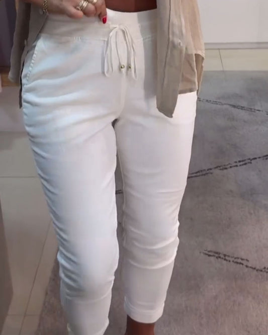 Lässige Bleistifthose mit Kordelzug