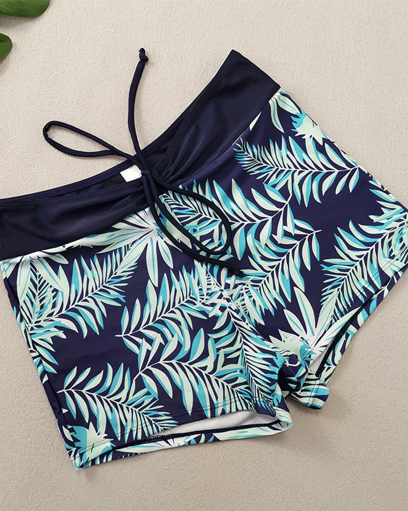 High-Waisted Boyleg Printed Bikini