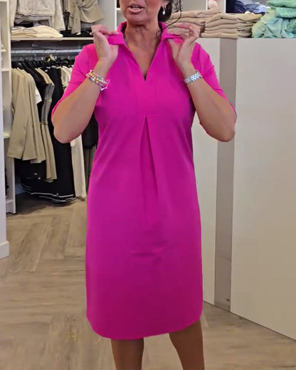 Abito casual tinta unita con risvolto