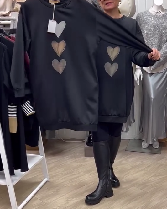 Abito casual a tubino con motivo a cuore