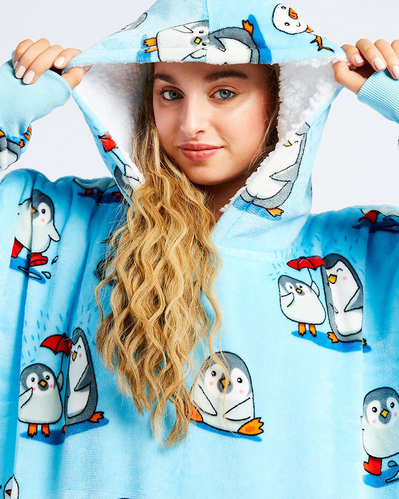 Penguin print blanket hoodie 2024 f/w blanket hoodie