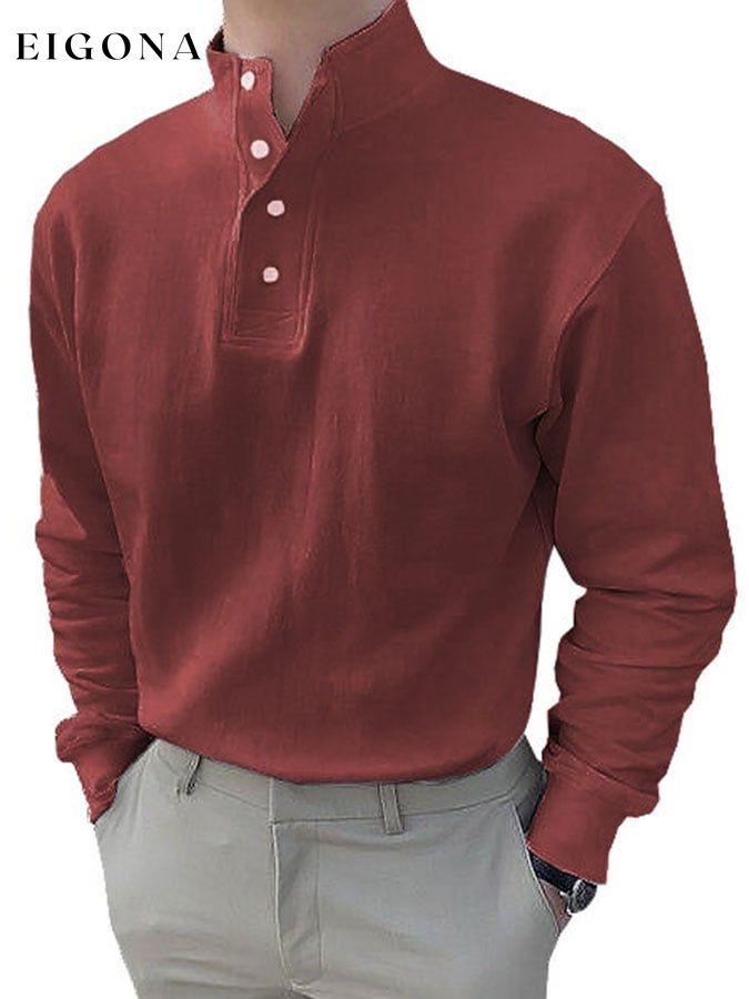 Casual Solid Button Pullover men