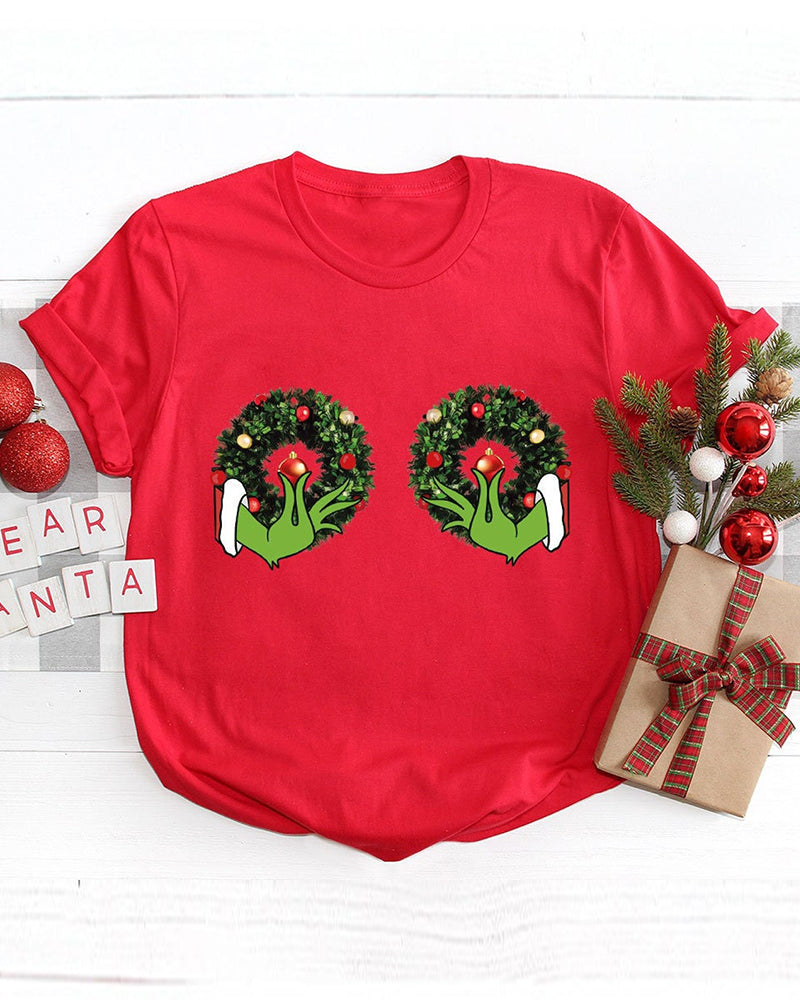 Women's Funny Christmas Shirt 2024 f/w christmas t-shirts women's christmas