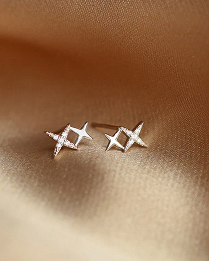 Sterling silver star earrings jewelry