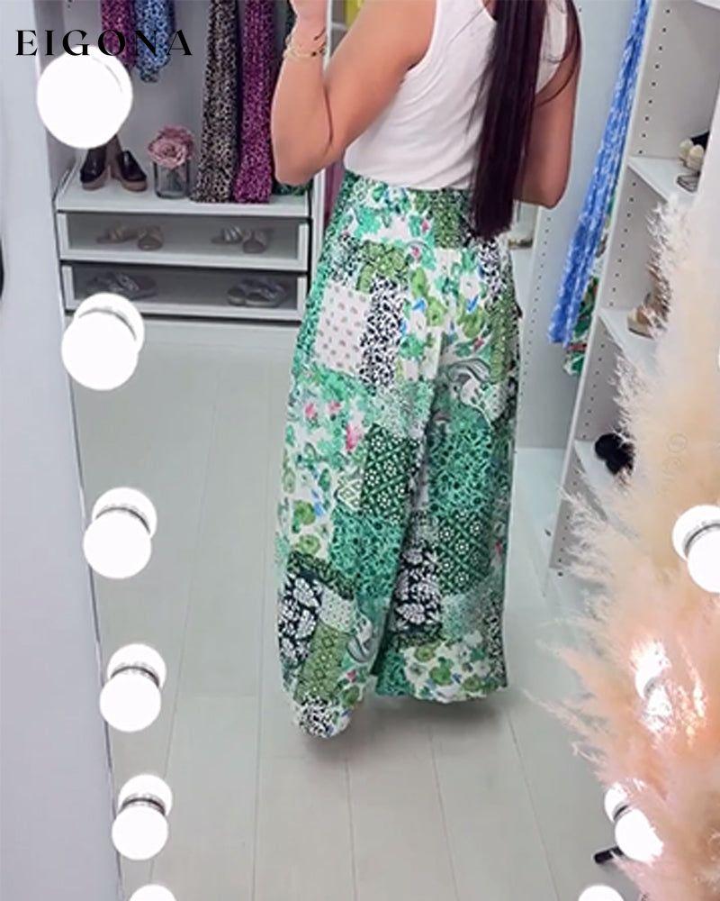 Elegant printed wide-leg pants pants spring summer