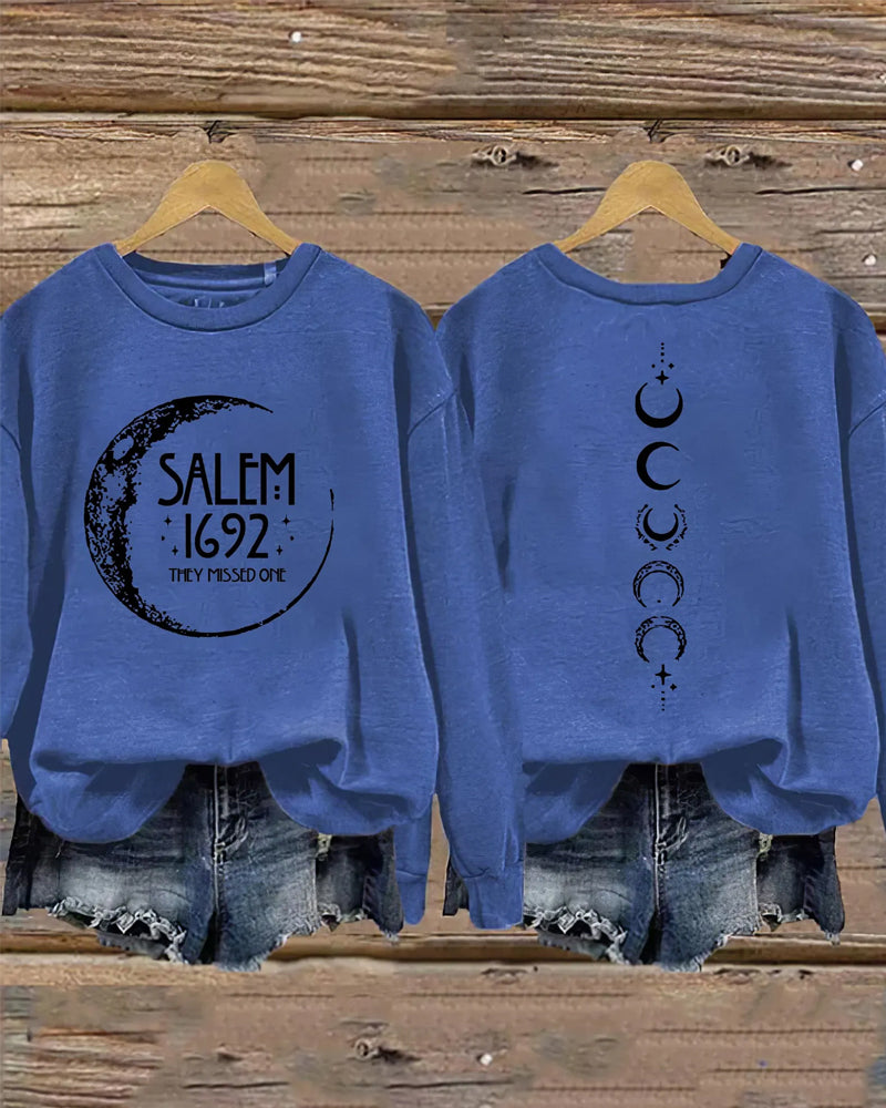 Women's Halloween Salem 1692 They Missed One Both Sides Sweatshirt 2024 f/w halloween sweatshirts