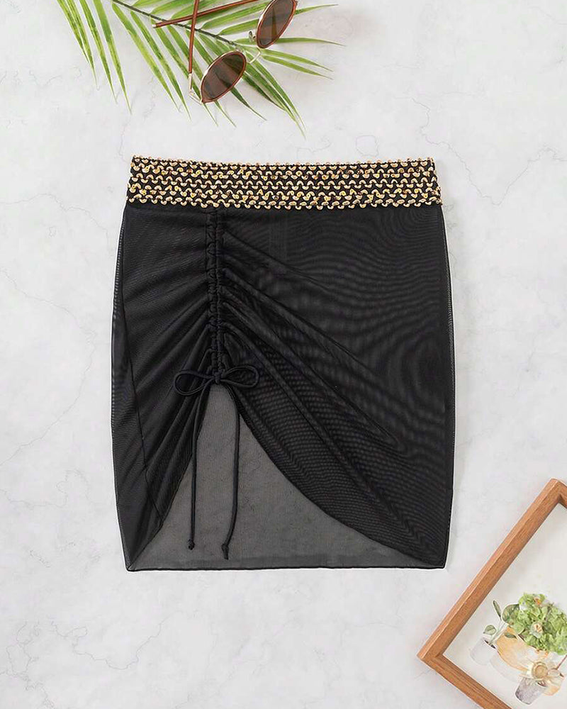 Sexy Swimsuit Cover Skirt Triangle Bottom