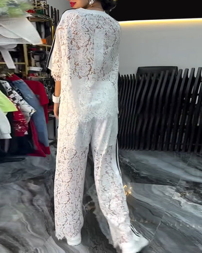 Modischer Spitzen-Spliced-Anzug