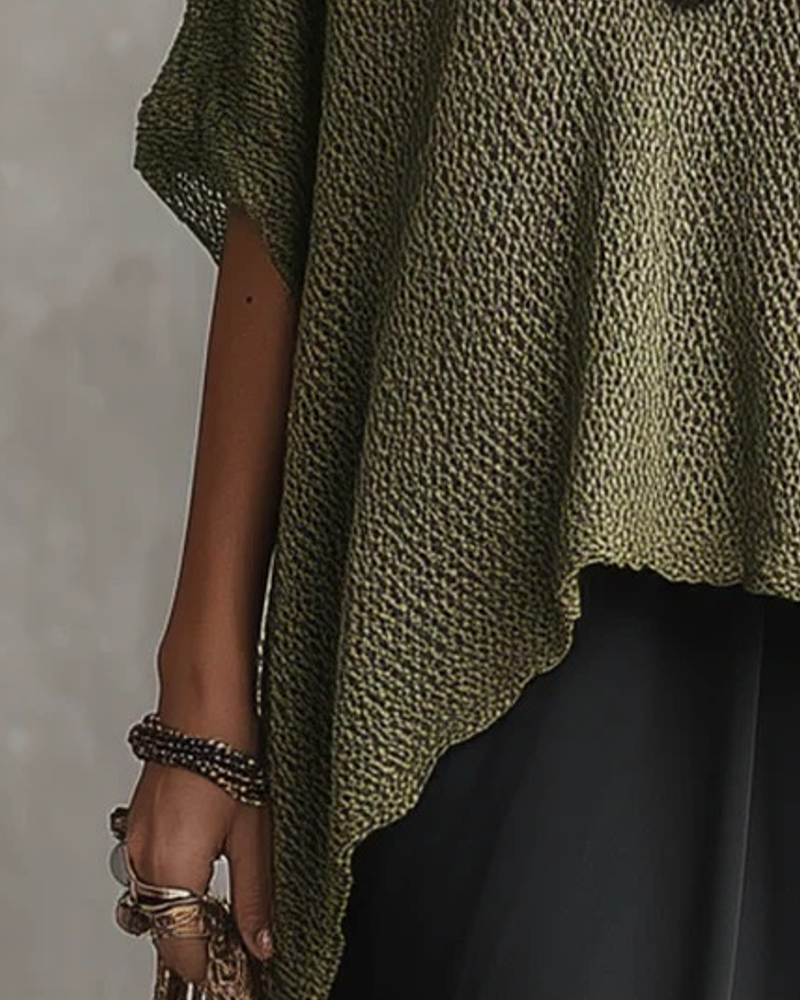 Solid Color Irregular Loose Pullover