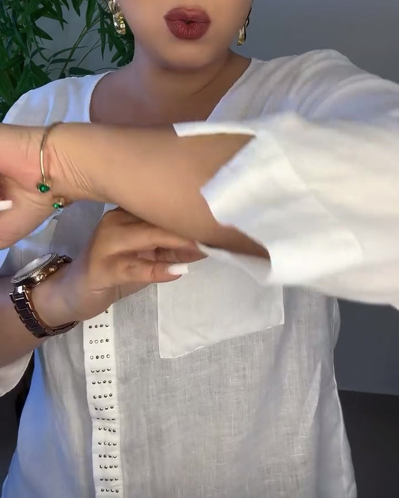 Langärmliges Hemd mit Fake-Tasche