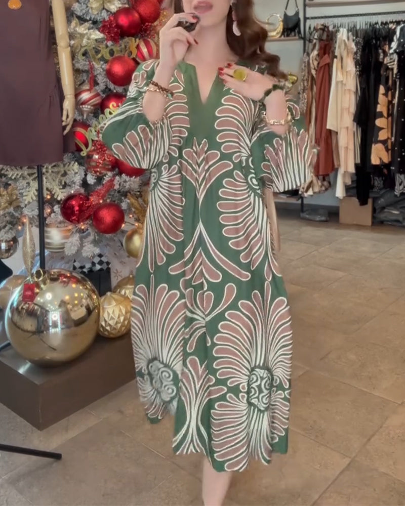 Bohemian Style V-Neck Resort Dress