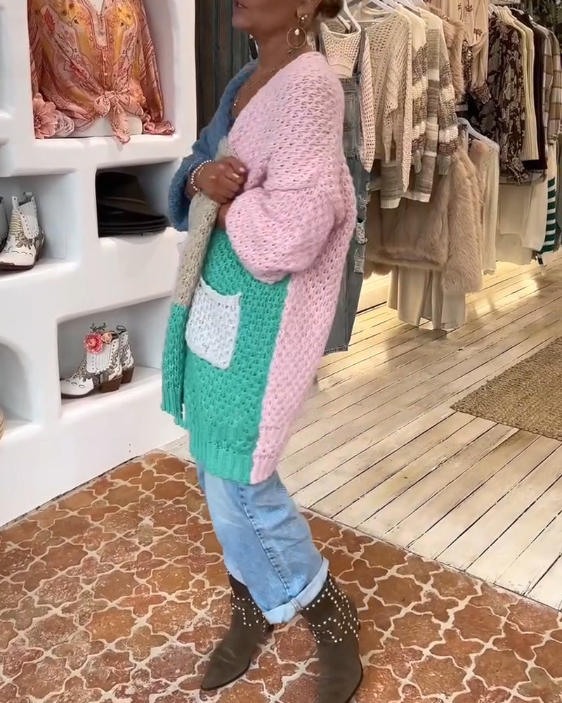 Cardigan colorato di media lunghezza