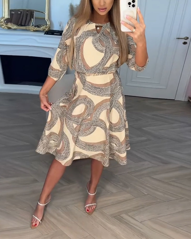 Bedrucktes Pendler-Straßenkleid