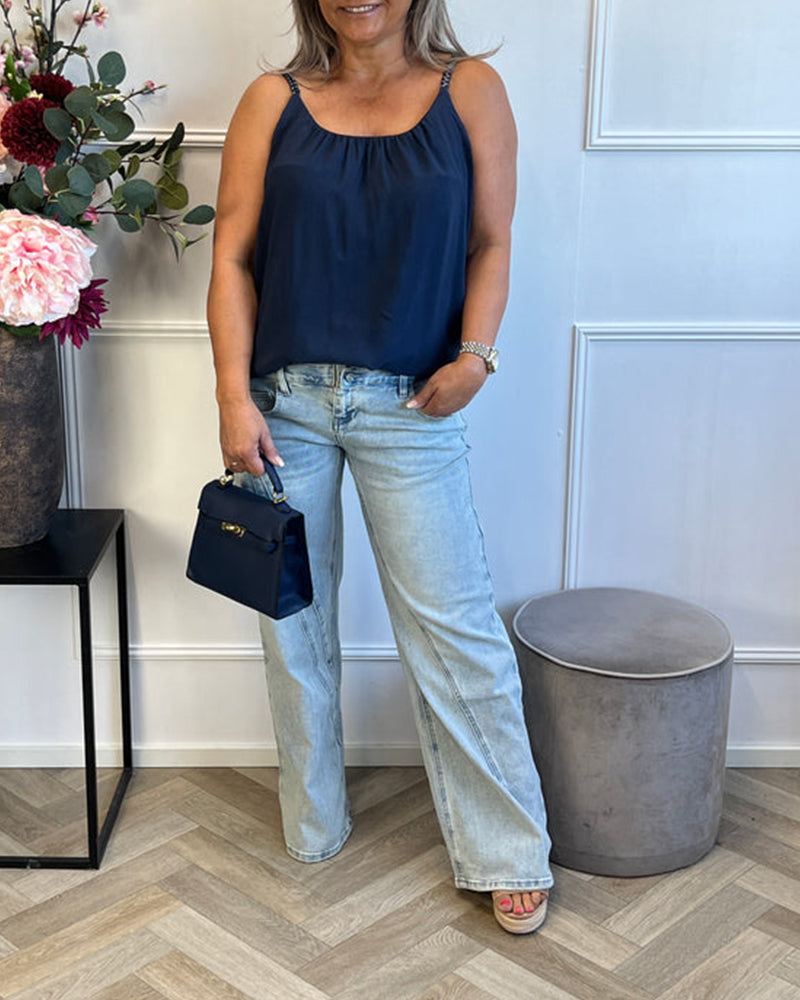 Braided Strap Drape Cami Top