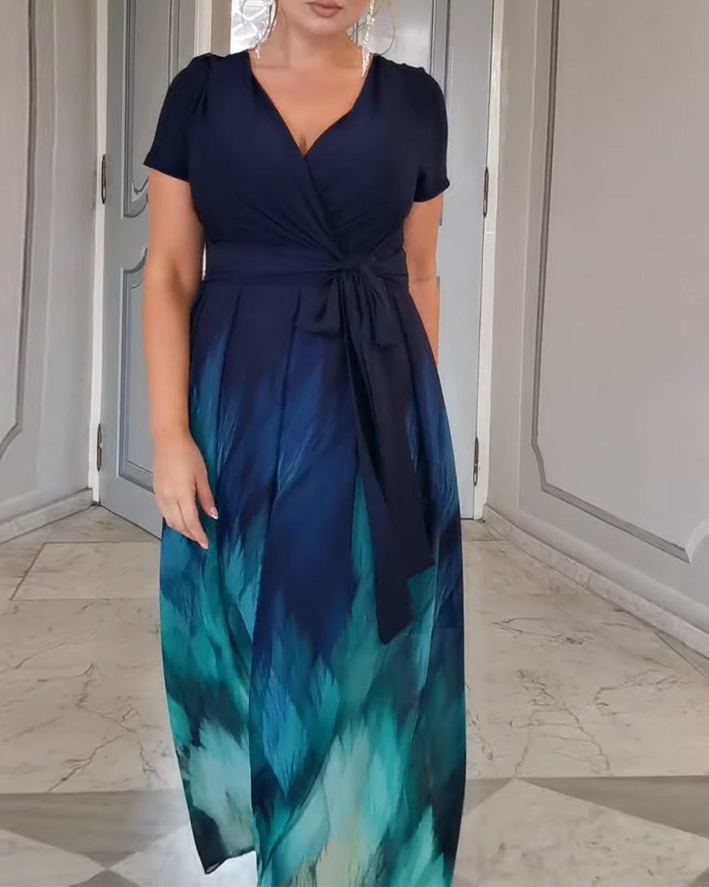 Lässiges Temperament-Kleid mit Farbverlauf