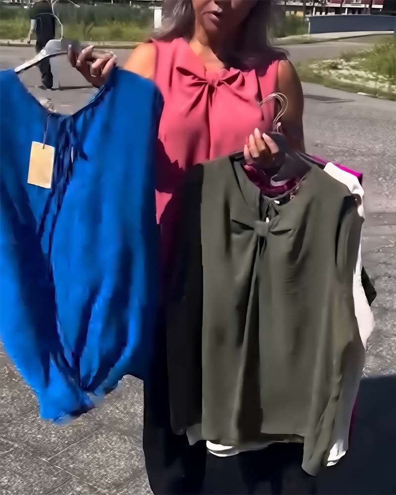 Ärmellose Weste mit Schleife