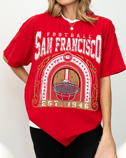 Women's Comfort Colors San Francisco Football T-Shirt 2024 f/w Grinch NFL summer t-shirts