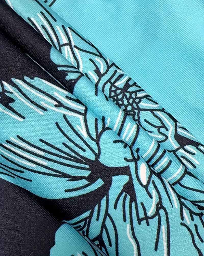 Ärmelloses Tanktop mit V-Ausschnitt und Colorblock-Print