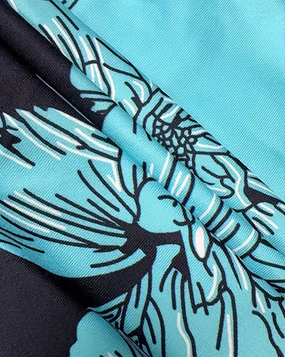 Ärmelloses Tanktop mit V-Ausschnitt und Colorblock-Print