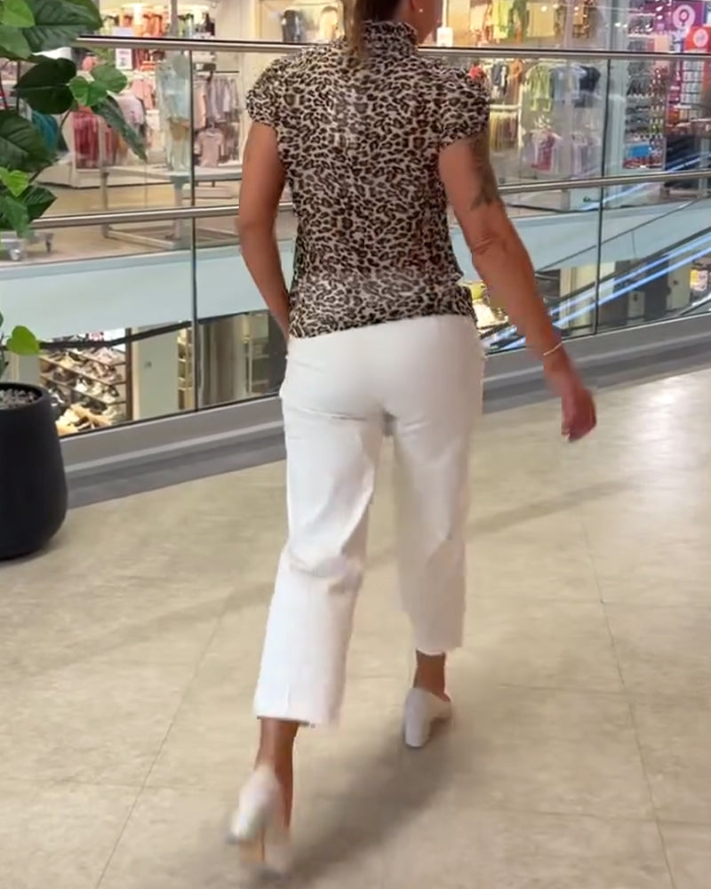 Freizeithemd mit Leopardenmuster