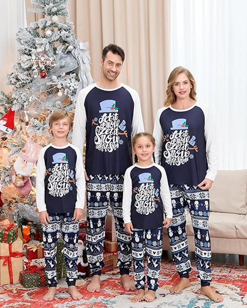 Christmas printed casual family Pajama Sets 2024 f/w christmas matching family outfits two-piece sets