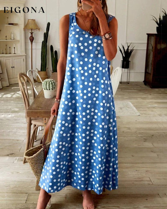 Polka-dot print slip dress Blue 23BF Casual Dresses Clothes Dresses Summer