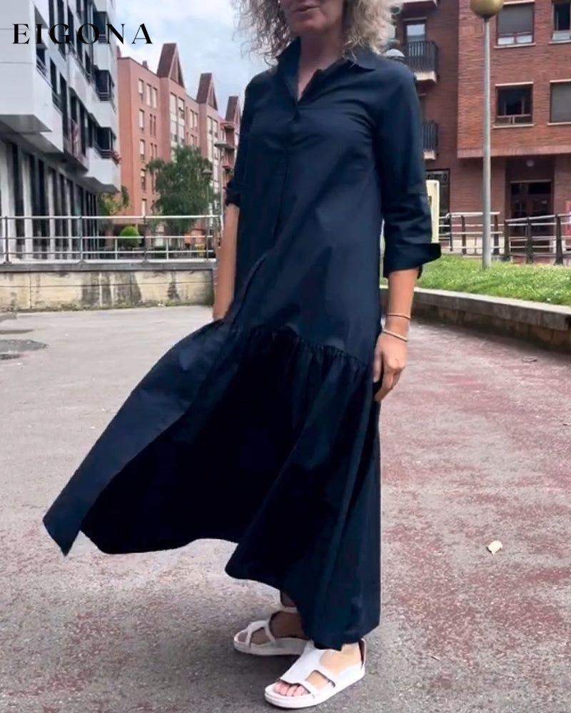 Solid color casual long sleeve dress 2023 f/w 23BF casual dresses Clothes Dresses spring