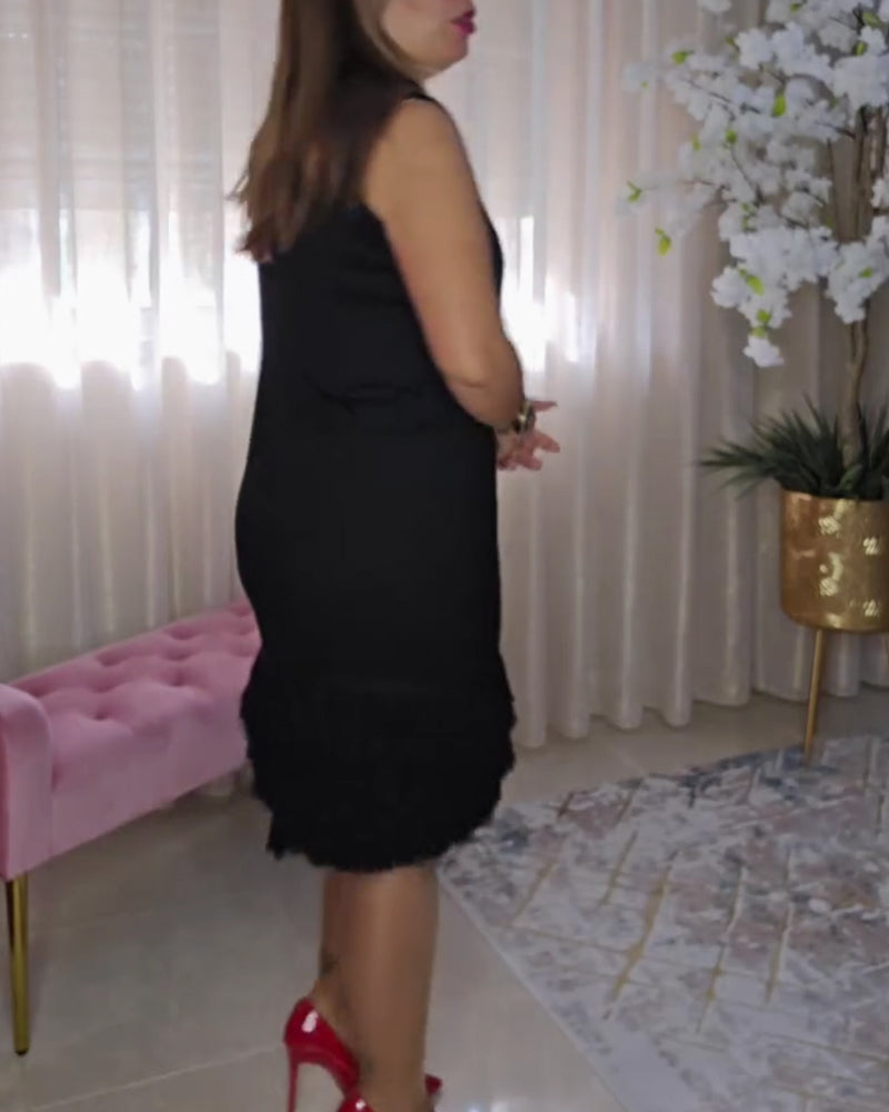 Sleeveless Fringed Fashion Dress