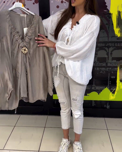 Lockere Langarmbluse