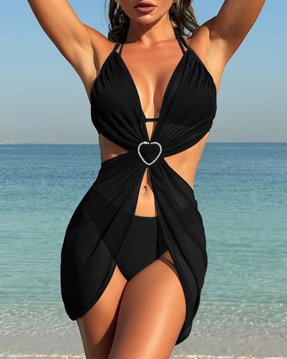 Sexy Halter Neck Mesh Suit Bikini