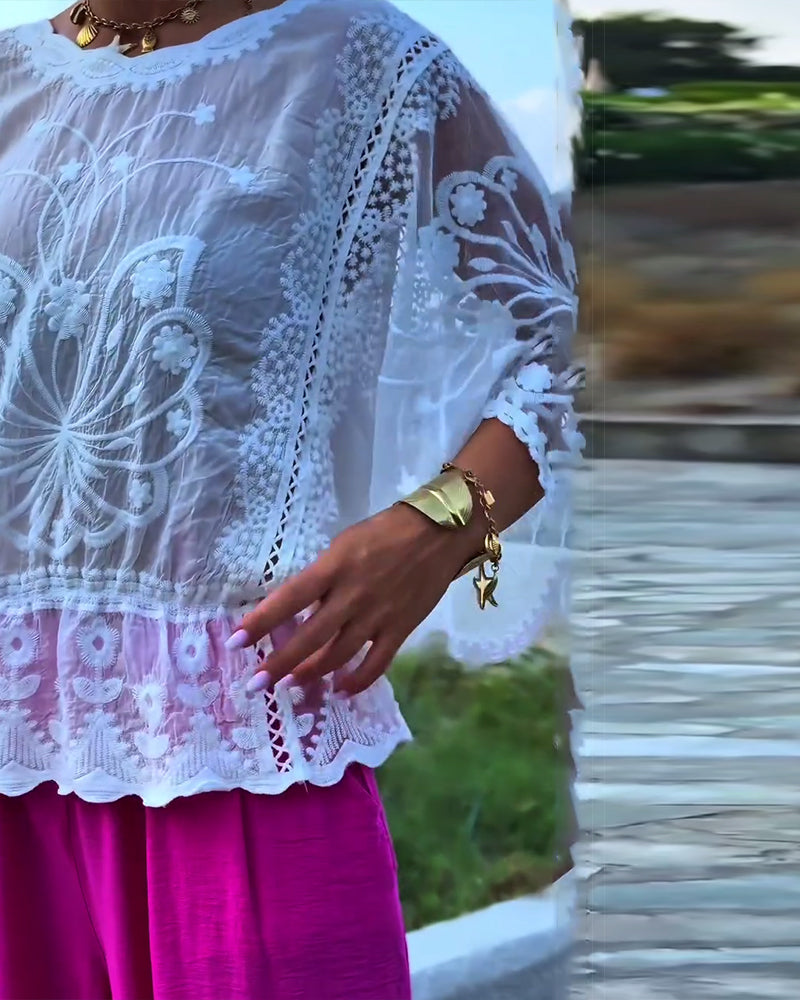 Einfarbige modische Bluse