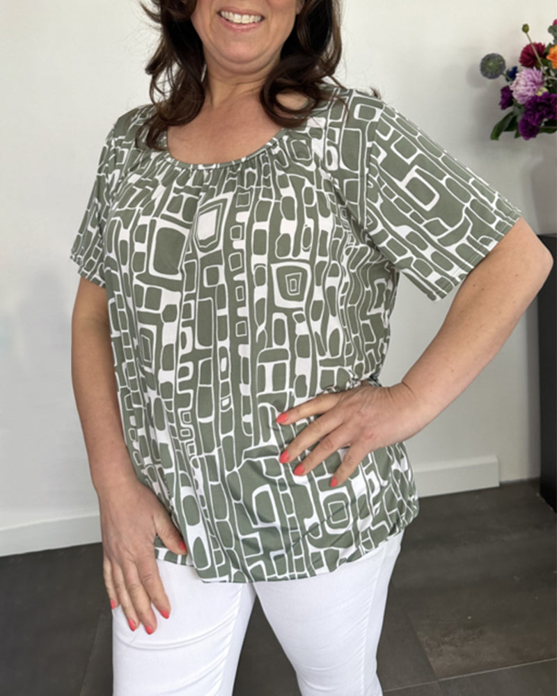 Modisches T-Shirt mit Rundhalsausschnitt und Aufdruck