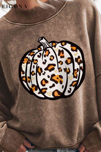 Round Neck Dropped Shoulder Pumpkin Graphic Sweatshirt clothes halloween sweaters Ship From Overseas SYNZ