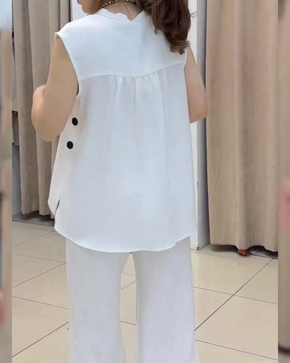 V-Neck Solid Color Casual Tank Top