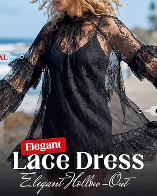 Elegant Hollow-Out Lace Dress