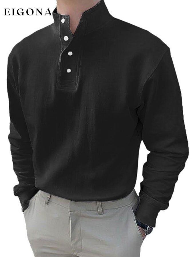 Casual Solid Button Pullover men