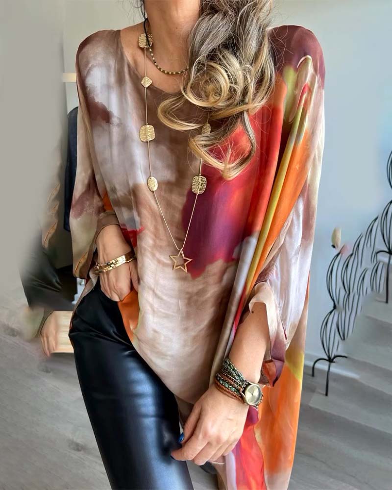 Casual printed bat sleeve loose blouse blouses & shirts spring summer