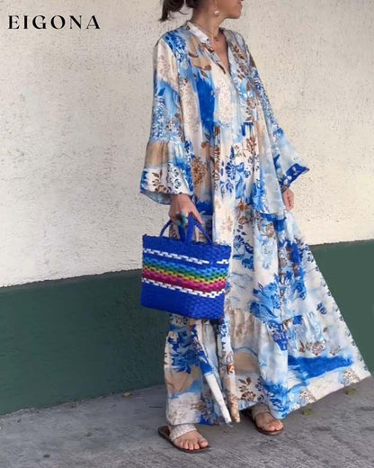 Temperament loose printed long dress casual dresses spring summer