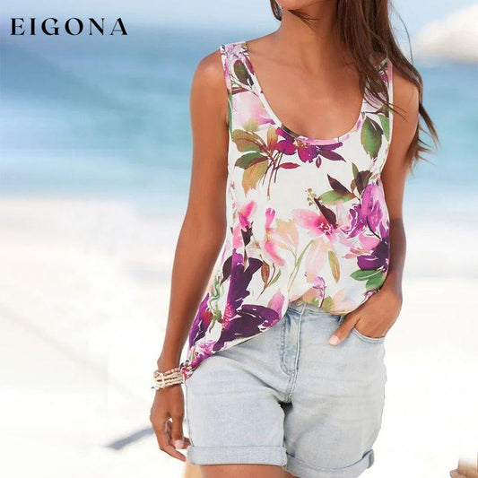 Floral Print Casual Tank Top Multicolor best Best Sellings clothes Plus Size Sale tops Topseller