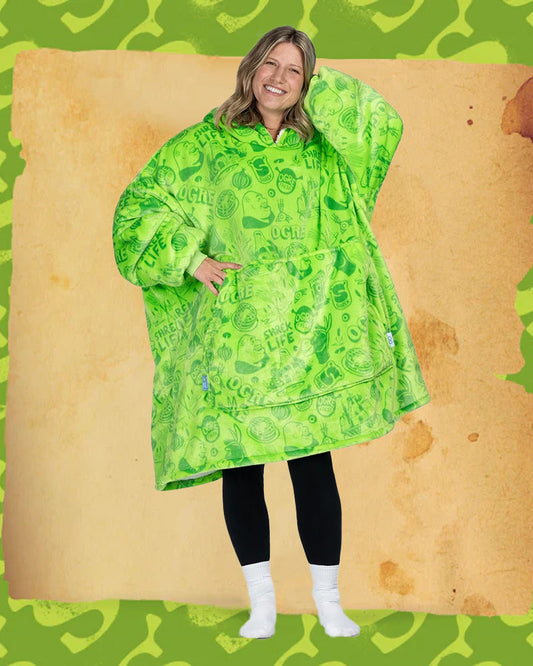 Cute Shrek Printed Loose Blanket Hoodie 2024 f/w Blanket Hoodies