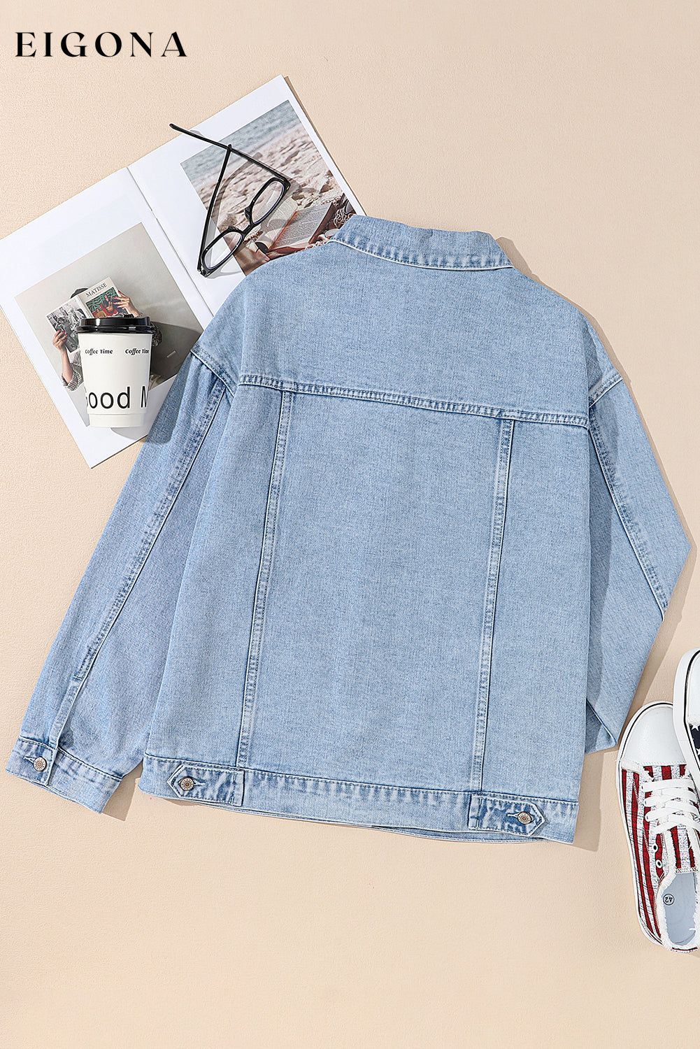 Bluing Sequin Star Flap Pocket Denim Jacket All In Stock Category Shacket clothes Color Blue Craft Sequin EDM Monthly Recomend Fabric Denim Hot picks Occasion Daily Season Fall & Autumn Style Western