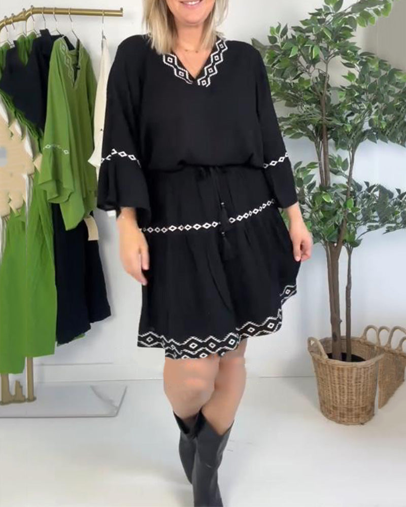 Completo gonna ricamata bohémien