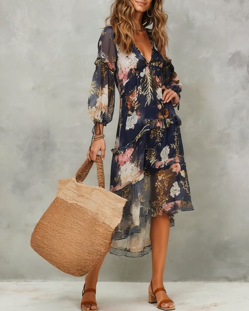 Sexy V-Neck Bohemian Dress