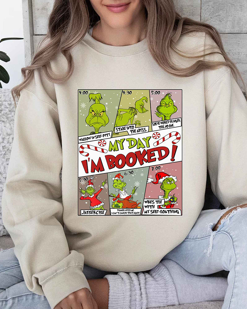 Christmas Grinch Timetable Sweatshirt 2024 f/w christmas grinch sweatshirts