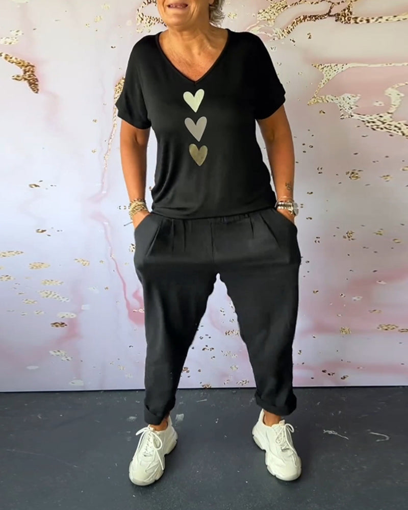 Ensfarget lommekomfort casual bukser