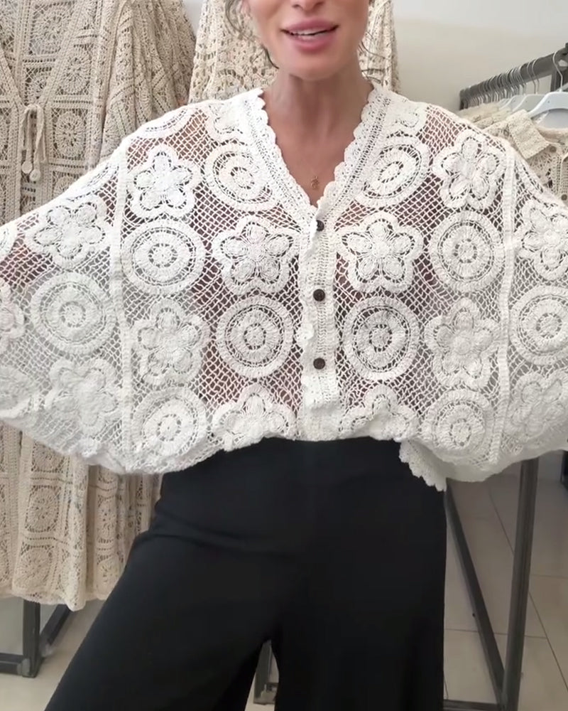 Hohler, einfarbiger Langarmmantel