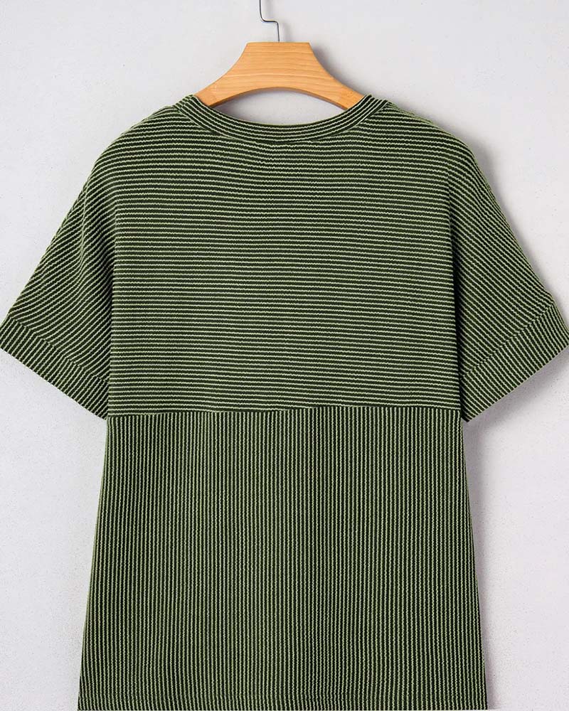 Striped Short Sleeve Crew Neck T-Shirt