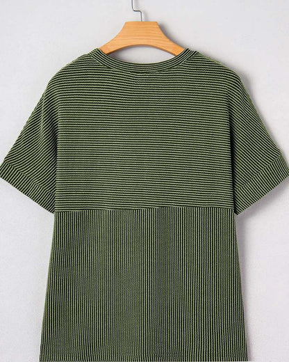 Striped Short Sleeve Crew Neck T-Shirt