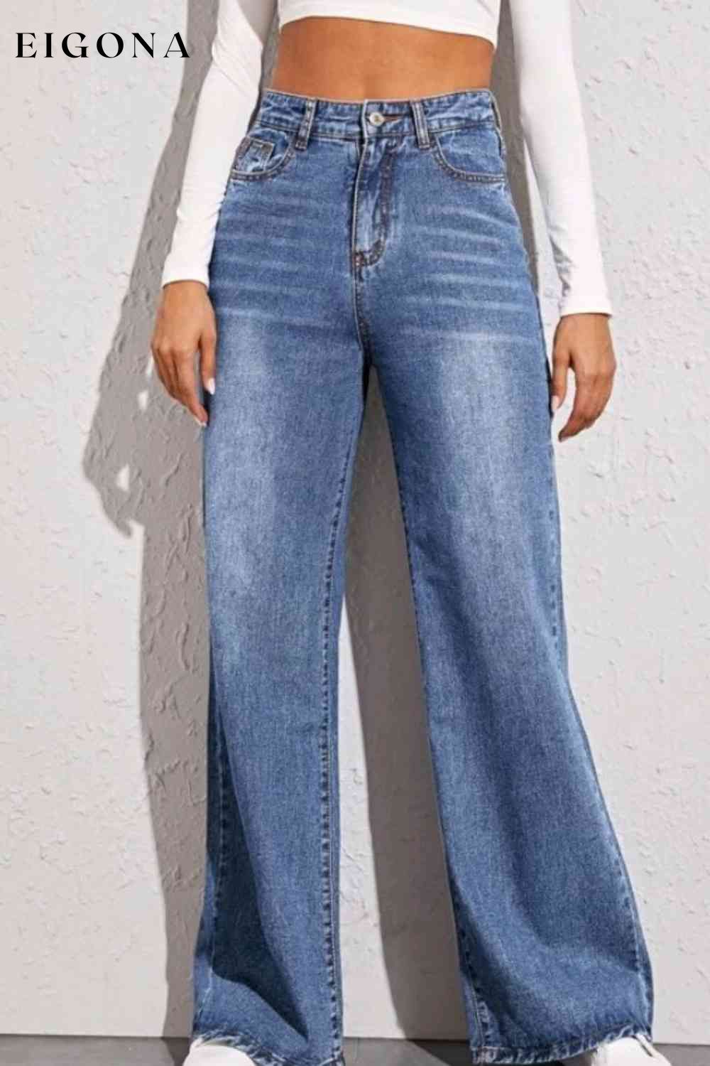 High Waist Wide Leg Jeans bottoms clothes Jeans Ship From Overseas Women's Bottoms X@Y@K